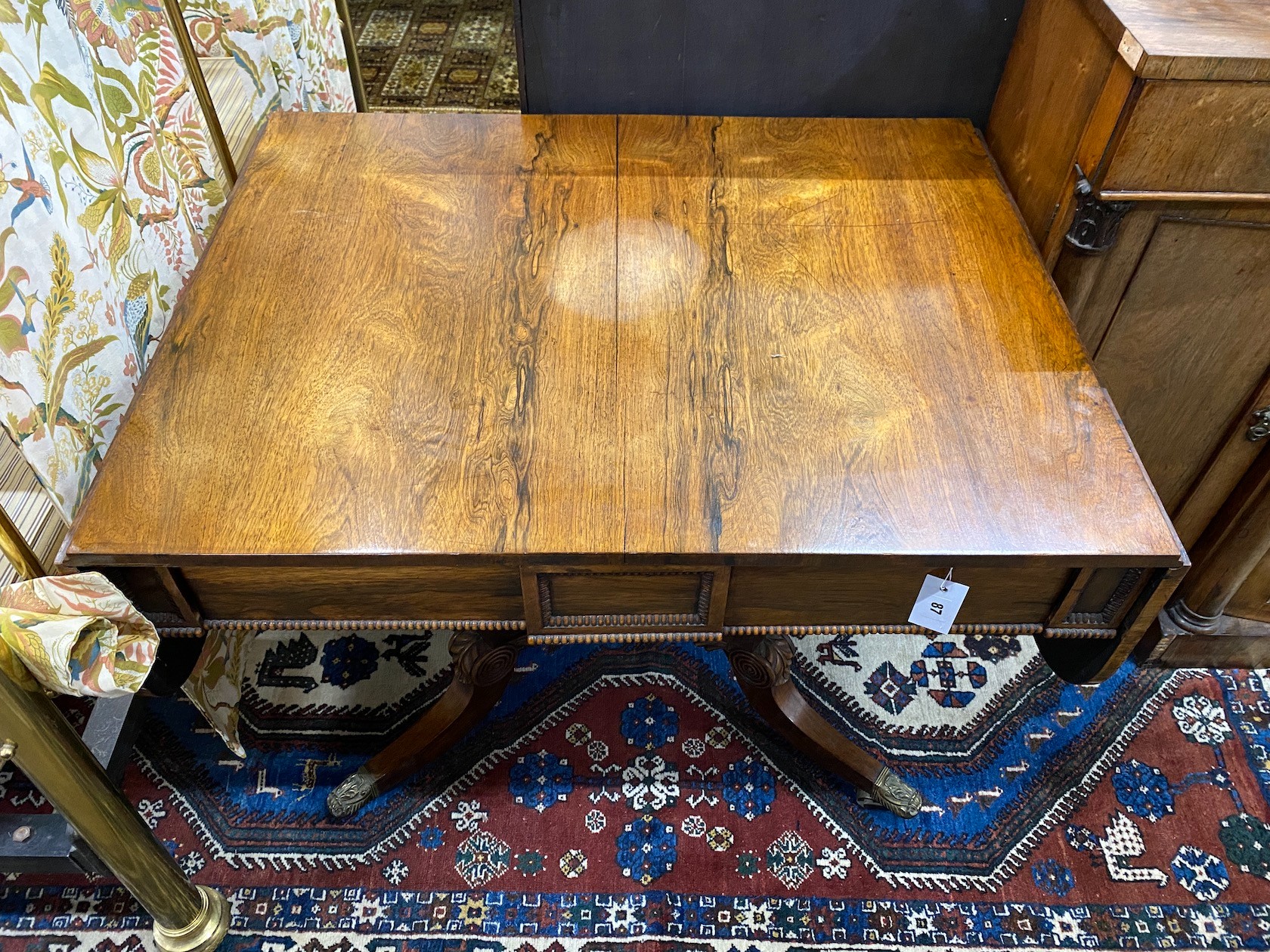 A Regency rosewood sofa table, width 92cm, depth 71cm, height 71cm
